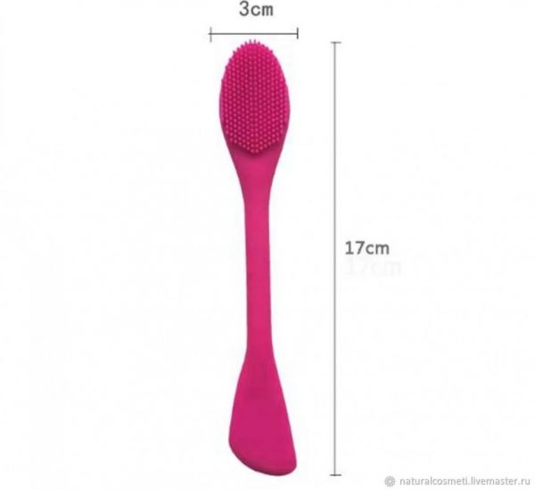 Silicone double-sided brush for cleansing and applying masks Soft Double Sided Face Wash Brush hot pink